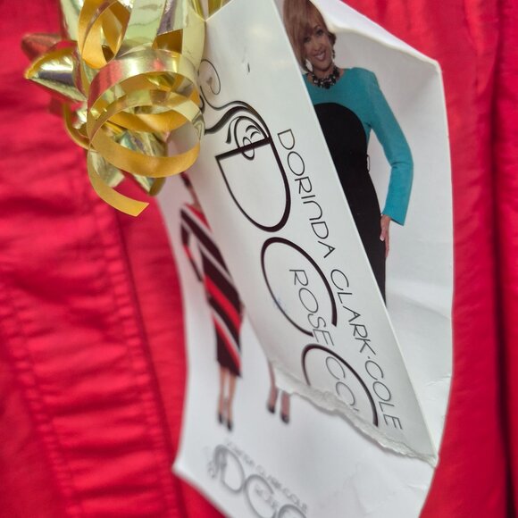 Dorinda Clark Cole Vintage Red Church Dress size 10 Rose Collection - Picture 5 of 7